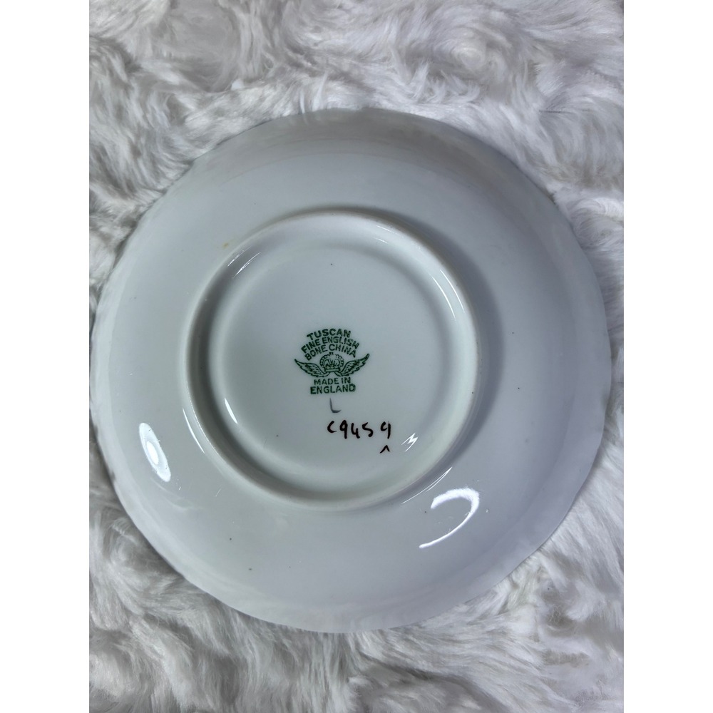 Daffodil Tuscan Fine English Bone China Tea Cup Saucer Black White Floral - Picture 7 of 11